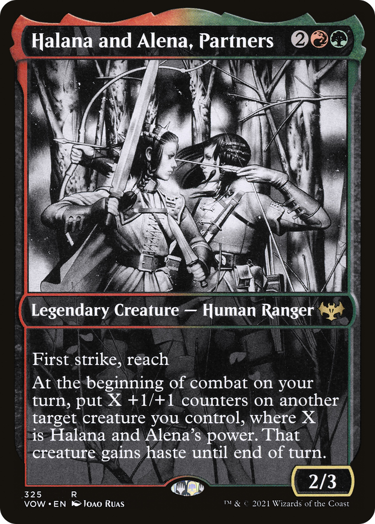 Image of Halana and Alena, Partners (Showcase Eternal Night) [Innistrad: Crimson Vow]