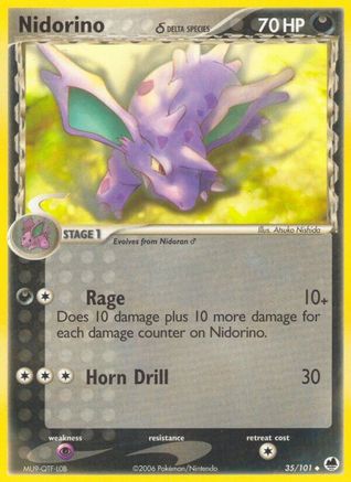 Image of Nidorino (35/101) (Delta Species) (Stamped) [EX: Dragon Frontiers]