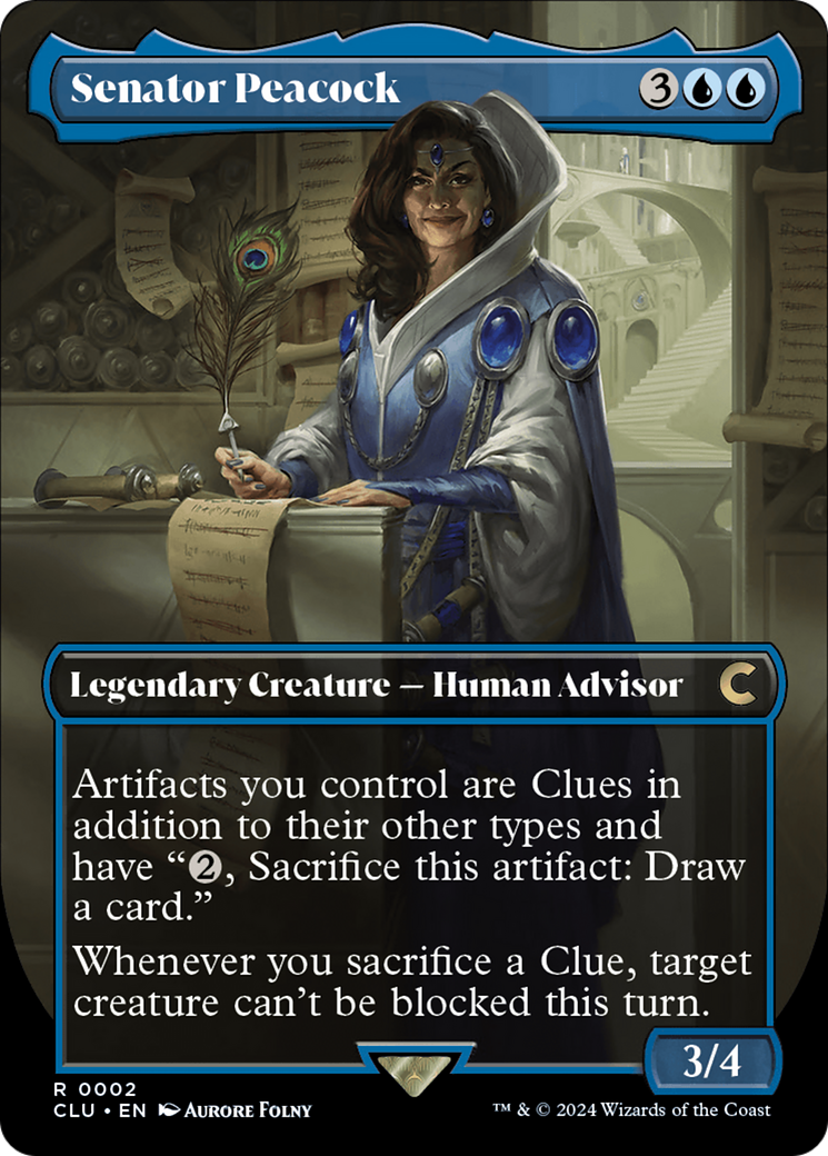 Image of Senator Peacock (Borderless) [Ravnica: Clue Edition]