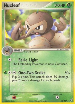 Image of Nuzleaf (43/107) (Stamped) [EX: Deoxys]