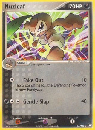Image of Nuzleaf (36/108) (Stamped) [EX: Power Keepers]
