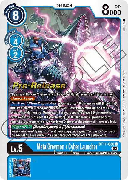 Image of MetalGreymon + Cyber Launcher [BT11-030] [Dimensional Phase Pre-Release Promos]