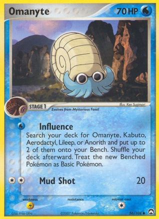 Image of Omanyte (56/108) (Stamped) [EX: Power Keepers]
