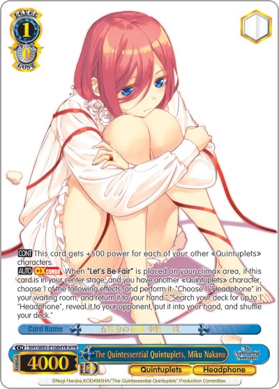 Image of The Quintessential Quintuplets, Miku Nakano (5HY/W83-E108HYR HYR) [The Quintessential Quintuplets]
