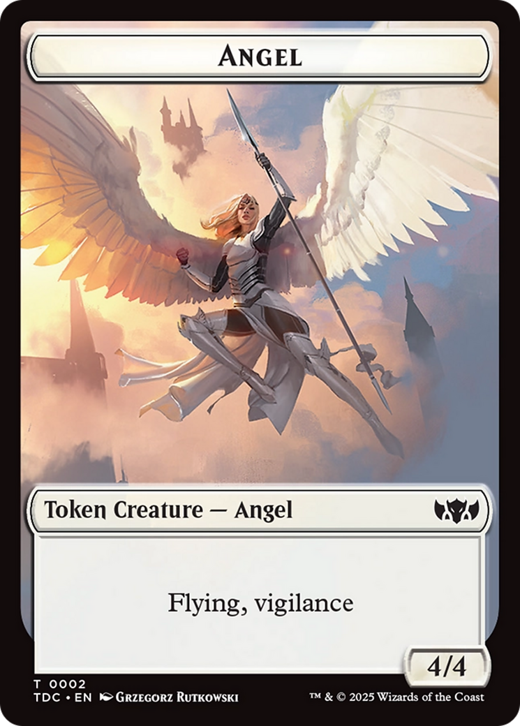 Image of Angel // Spirit Double-Sided Token [Tarkir: Dragonstorm Commander Tokens]