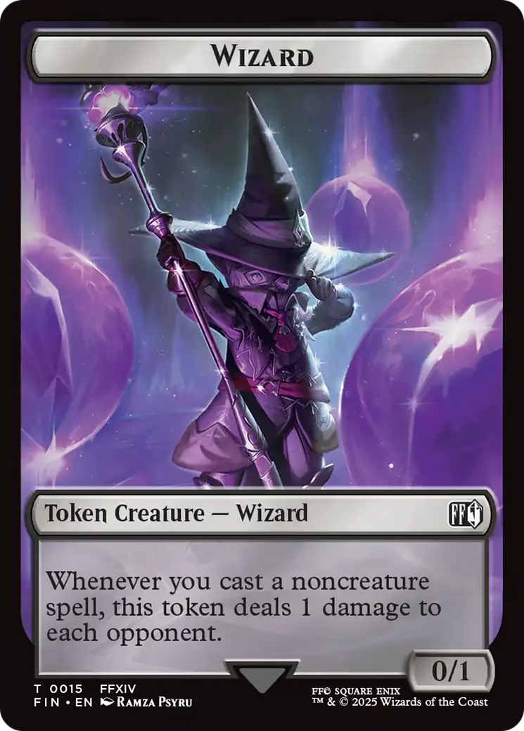 Image of Bird (0017) // Wizard (0015) Double-Sided Token [FINAL FANTASY Tokens]