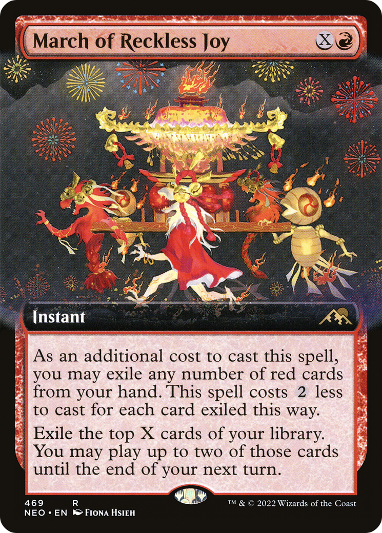 Image of March of Reckless Joy (Extended Art) [Kamigawa: Neon Dynasty]