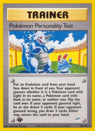 Image of Pokemon Personality Test (102/105) [Neo Destiny 1st Edition]