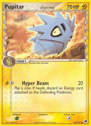 Image of Pupitar (59/101) (Delta Species) (Stamped) [EX: Dragon Frontiers]