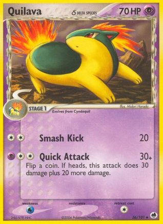 Image of Quilava (36/101) (Delta Species) (Stamped) [EX: Dragon Frontiers]