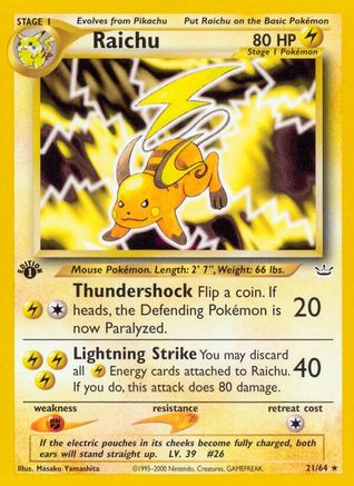 Image of Raichu (21/64) [Neo Revelation 1st Edition]
