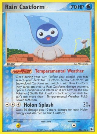 Image of Rain Castform (26/113) (Stamped) [EX: Delta Species]