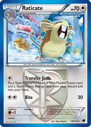 Image of Raticate (88/116) [Black & White: Plasma Freeze]