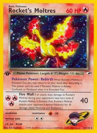 Image of Rocket's Moltres (12/132) [Gym Heroes 1st Edition]