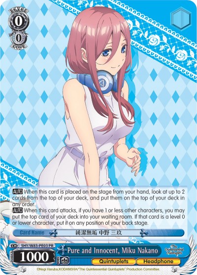 Image of Pure and Innocent, Miku Nakano (5HY/W83-PE03 PR) [The Quintessential Quintuplets]