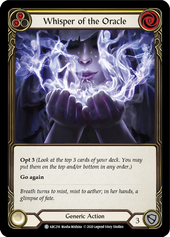 Image of Whisper of the Oracle (Yellow) [U-ARC216] (Arcane Rising Unlimited)  Unlimited Rainbow Foil