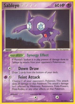 Image of Sableye (22/108) (Stamped) [EX: Power Keepers]