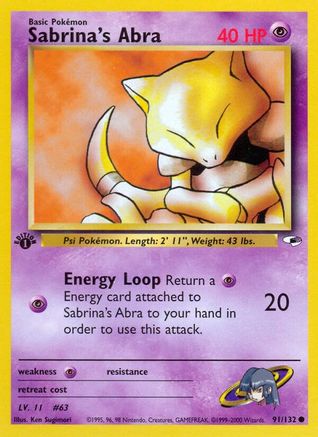 Image of Sabrina's Abra (91/132) [Gym Heroes 1st Edition]