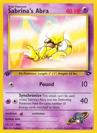 Image of Sabrina's Abra (93/132) [Gym Challenge 1st Edition]