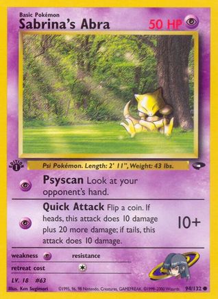 Image of Sabrina's Abra (94/132) [Gym Challenge 1st Edition]