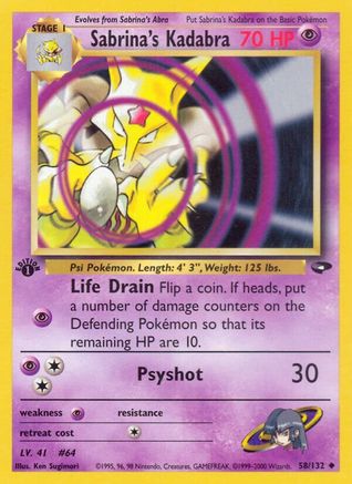 Image of Sabrina's Kadabra (58/132) [Gym Challenge 1st Edition]
