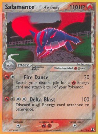 Image of Salamence (14/113) (Delta Species) (Stamped) [EX: Delta Species]