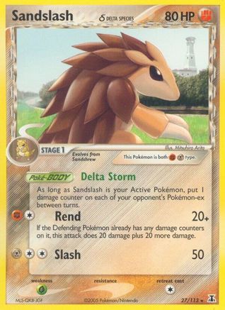 Image of Sandslash (27/113) (Delta Species) (Stamped) [EX: Delta Species]
