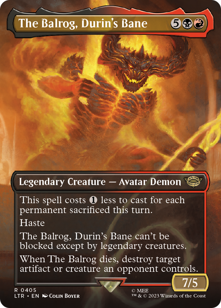 Image of The Balrog, Durin's Bane (Borderless Alternate Art) [The Lord of the Rings: Tales of Middle-Earth]