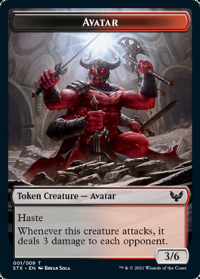 Image of Fractal // Avatar Double-Sided Token [Strixhaven: School of Mages Tokens]