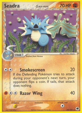 Image of Seadra (22/101) (Delta Species) (Stamped) [EX: Dragon Frontiers]