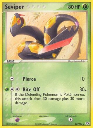 Image of Seviper (20/106) (Stamped) [EX: Emerald]