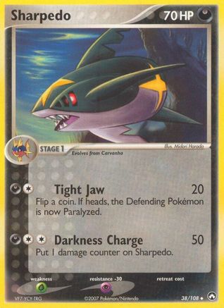 Image of Sharpedo (38/108) (Stamped) [EX: Power Keepers]