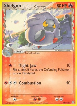 Image of Shelgon (53/113) (Delta Species) (Stamped) [EX: Delta Species]