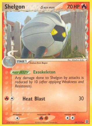 Image of Shelgon (54/113) (Delta Species) (Stamped) [EX: Delta Species]