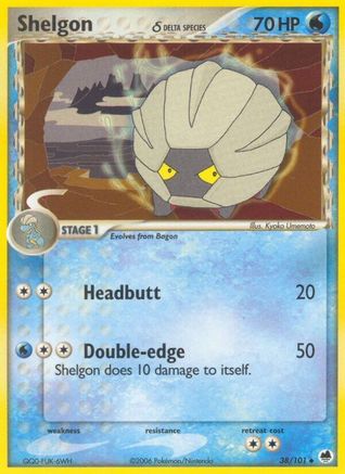 Image of Shelgon (38/101) (Delta Species) (Stamped) [EX: Dragon Frontiers]