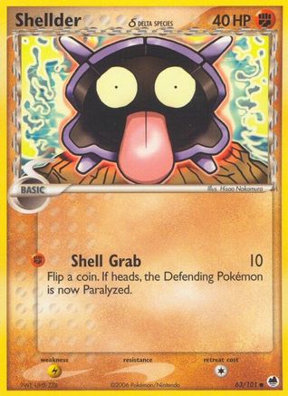 Image of Shellder (63/101) (Delta Species) (Stamped) [EX: Dragon Frontiers]