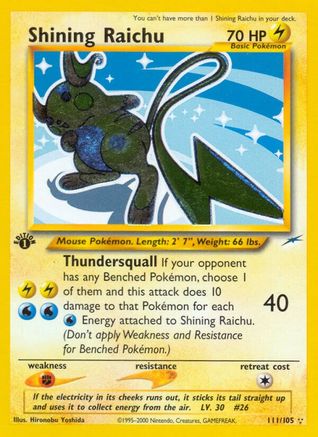 Image of Shining Raichu (111/105) [Neo Destiny 1st Edition]