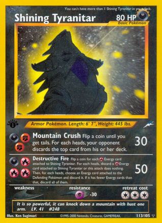 Image of Shining Tyranitar (113/105) [Neo Destiny 1st Edition]