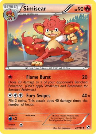 Image of Simisear (22/114) [Black & White: Base Set]
