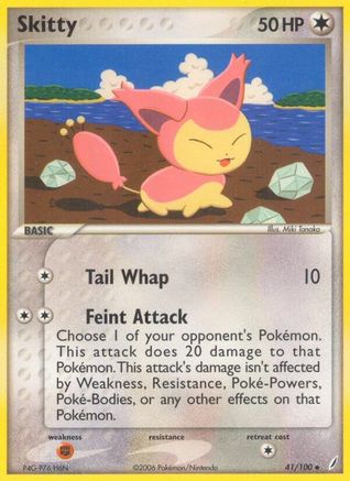 Image of Skitty (41/100) (Stamped) [EX: Crystal Guardians]