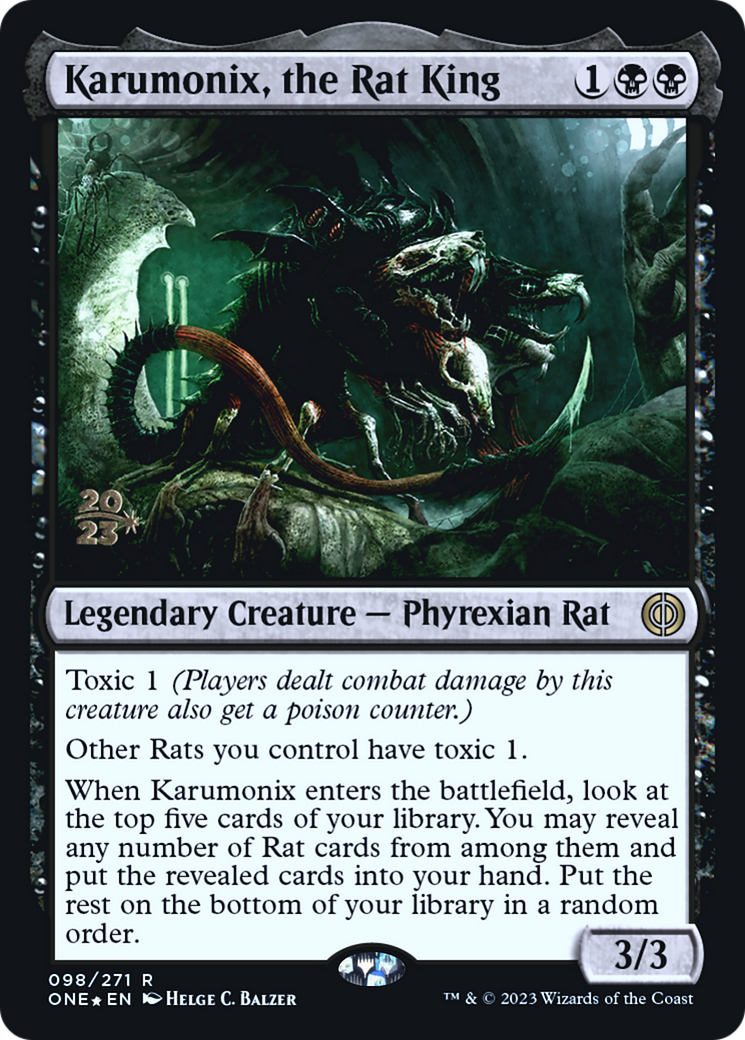 Image of Karumonix, the Rat King [Phyrexia: All Will Be One Prerelease Promos]