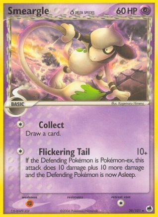 Image of Smeargle (39/101) (Delta Species) (Stamped) [EX: Dragon Frontiers]