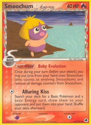 Image of Smoochum (64/101) (Delta Species) (Stamped) [EX: Dragon Frontiers]