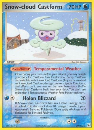 Image of Snow-cloud Castform (29/113) (Stamped) [EX: Delta Species]