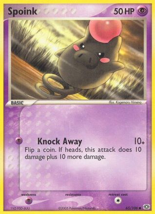 Image of Spoink (65/106) (Stamped) [EX: Emerald]