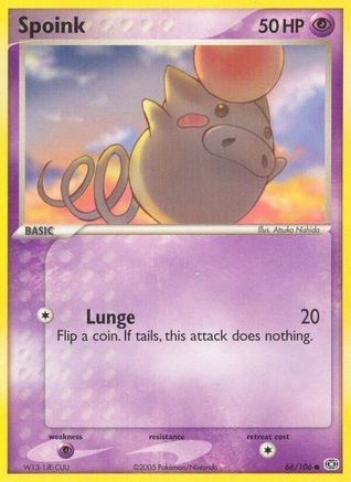 Image of Spoink (66/106) (Stamped) [EX: Emerald]