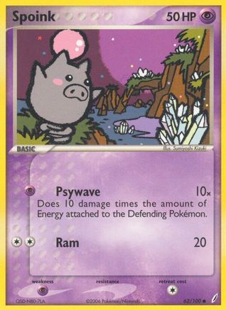 Image of Spoink (62/100) (Stamped) [EX: Crystal Guardians]