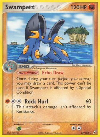 Image of Swampert (27/100) (Stamped) [EX: Crystal Guardians]