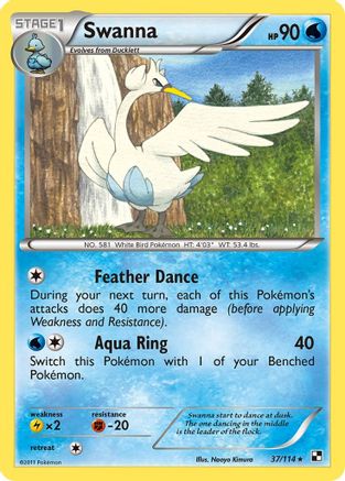 Image of Swanna (37/114) [Black & White: Base Set]