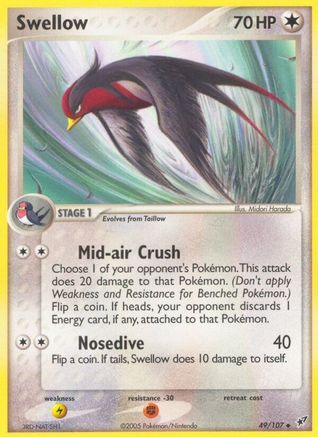 Image of Swellow (49/107) (Stamped) [EX: Deoxys]
